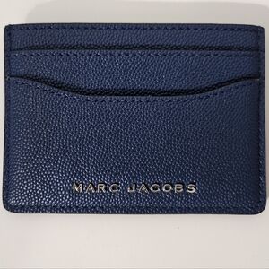 Marc Jacobs card case pebbled leather blue 4x3"